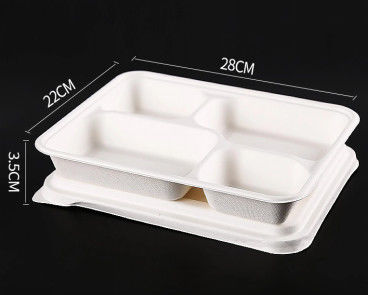 Jednorazowe, biodegradowalne tace na lunch o średnicy 28 cm do recyklingu