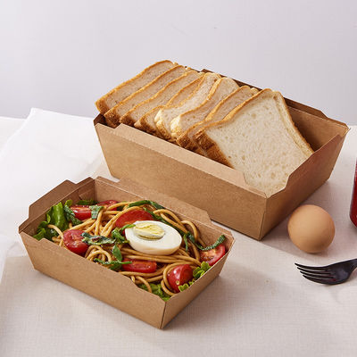 Pudełko do pakowania żywności z papieru pakowego z przezroczystą pokrywką PET do sałatki, piekarni