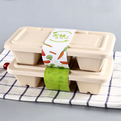 Biodegradowalny jednorazowy prostokąt 750 ml 1000 ml Opakowanie z bagassy Pudełko na lunch