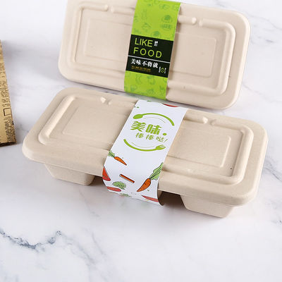 Biodegradowalny jednorazowy prostokąt 750 ml 1000 ml Opakowanie z bagassy Pudełko na lunch